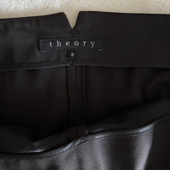 Theory Hankiana Dark Chocolate Wool Pants Size 8 NWT - Picture 3 of 5